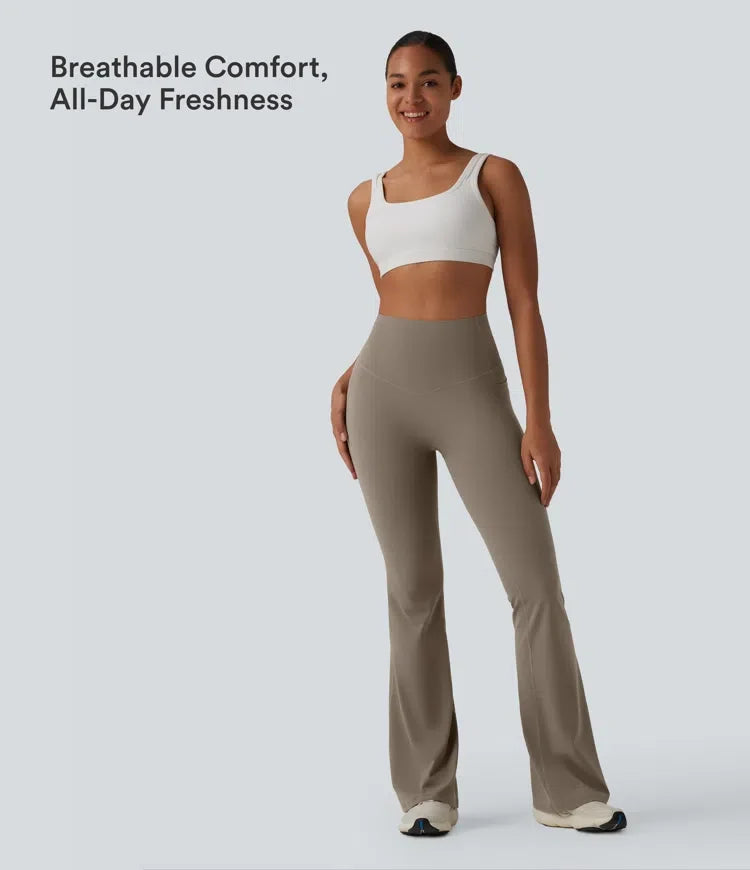 Lyckera UltraSculpt högmidjad magkontroll utsvängd yogaleggings med fickor