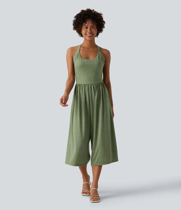 Vida ben capri vardaglig jumpsuit med fickor-Easy Peezy Edition