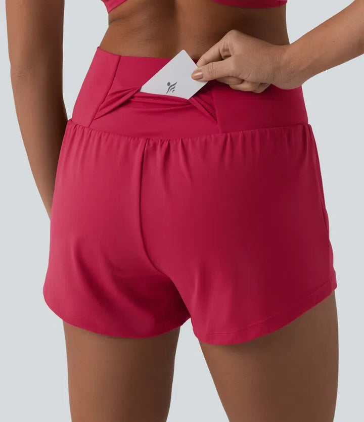SoftlyZero Airy omlott med hög midja 2-i-1 InstantCool yogashorts 3&