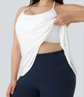 Plusstorlek SoftlyZero Airy halterneck draperad InstantCool sporttopp för yoga