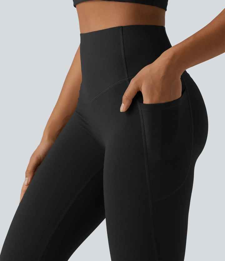 Lyckera UltraSculpt högmidjad rumplyftande magkontroll bootcut yogaleggings med fickor