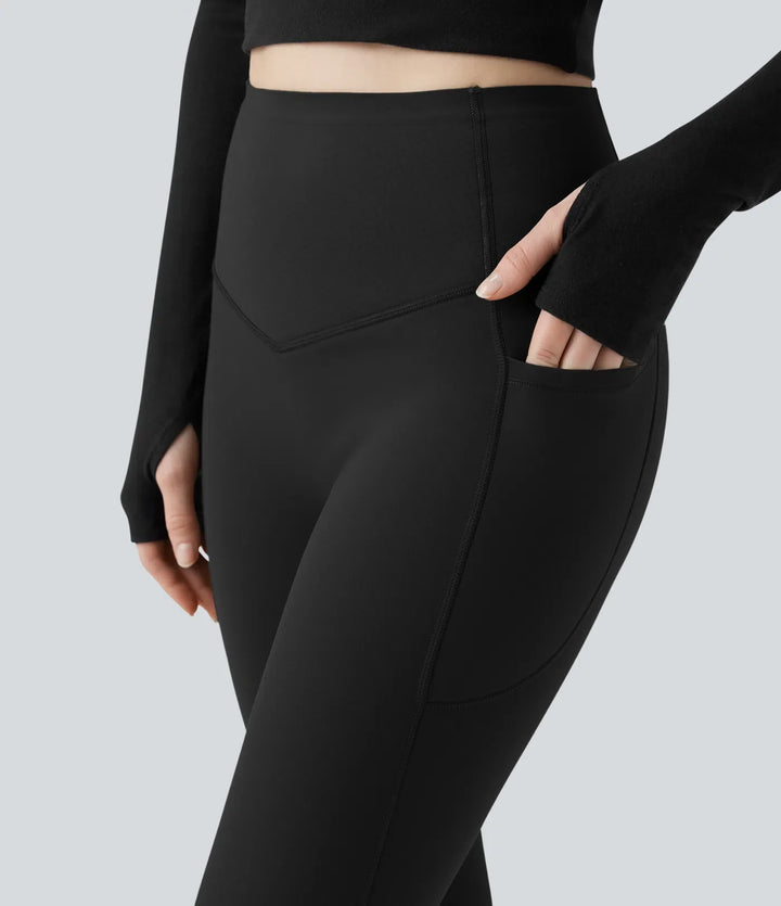 Lyckera UltraSculpt extra Heat högmidjad magkontroll formande yogaleggings med fickor