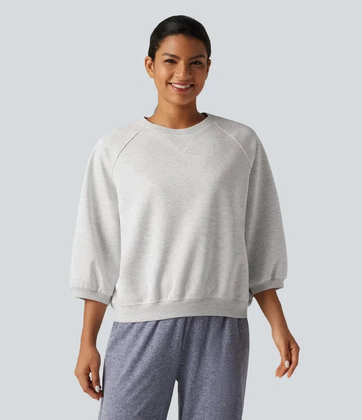 Rund hals lång raglanärm vardaglig sweatshirt