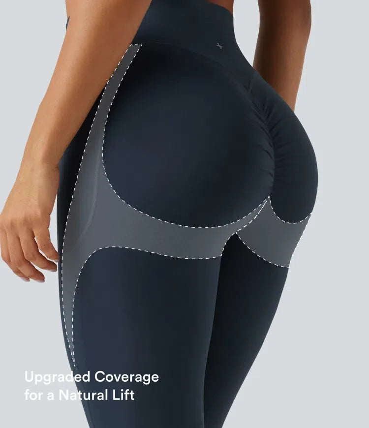 Lyckera UltraSculpt högmidjad scrunch med rumplyft magkontroll formande träningsleggings med fickor