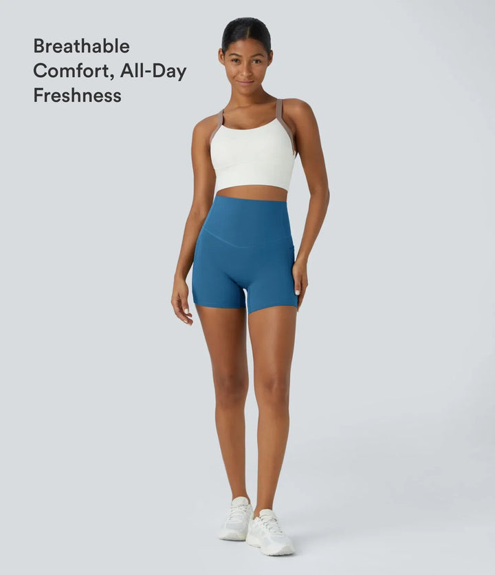 Lyckera UltraSculpt högmidjad magkontroll sidoficka formande träning bikershorts 5&