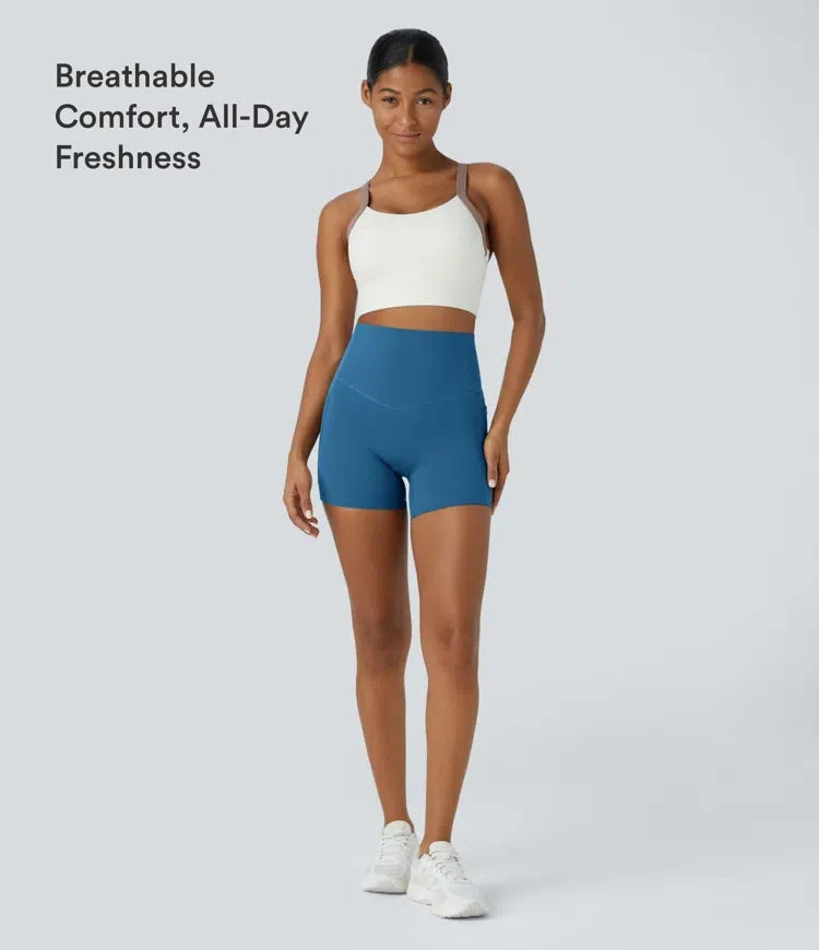 Lyckera UltraSculpt högmidjad magkontroll sidoficka formande träning bikershorts 5&