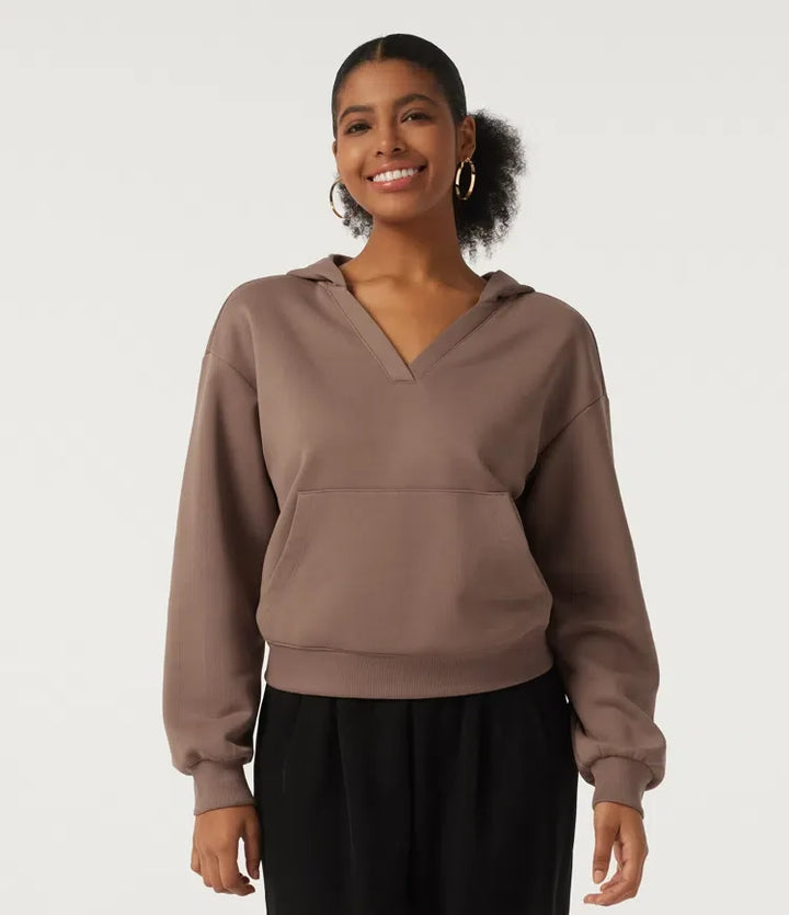 Med huva långärmad fleece vardaglig sweatshirt med ficka