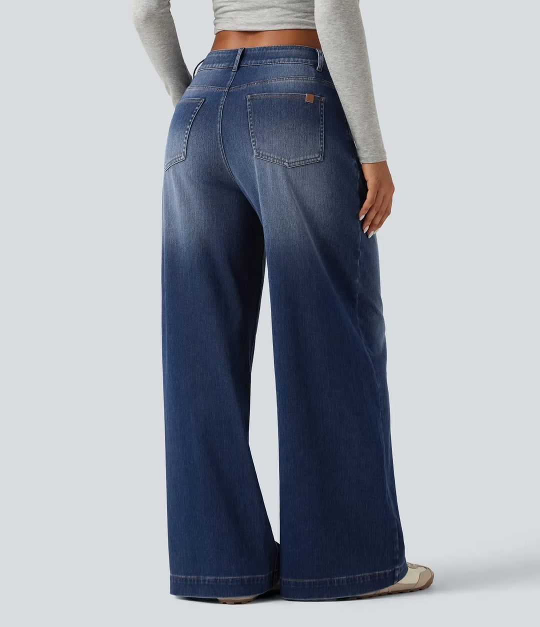 Lyckera Flex medelhög midja baggy vardagsjeans med fickor