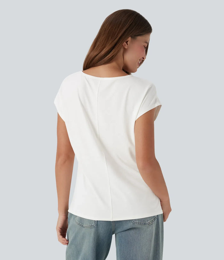 V-ringning kortärmad T-shirt för vardag