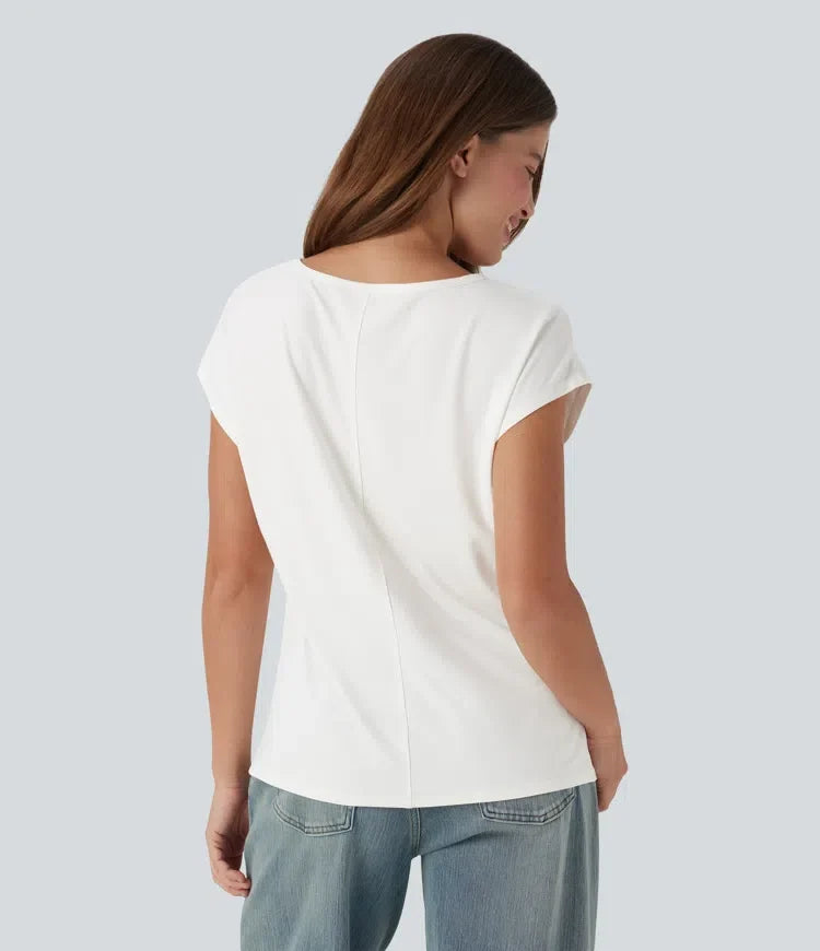 V-ringning kortärmad T-shirt för vardag
