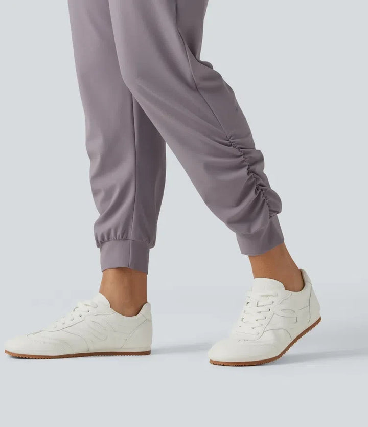 Lyckera UltraSculpt högmidjad dragsko rynkat yoga joggers med fickor