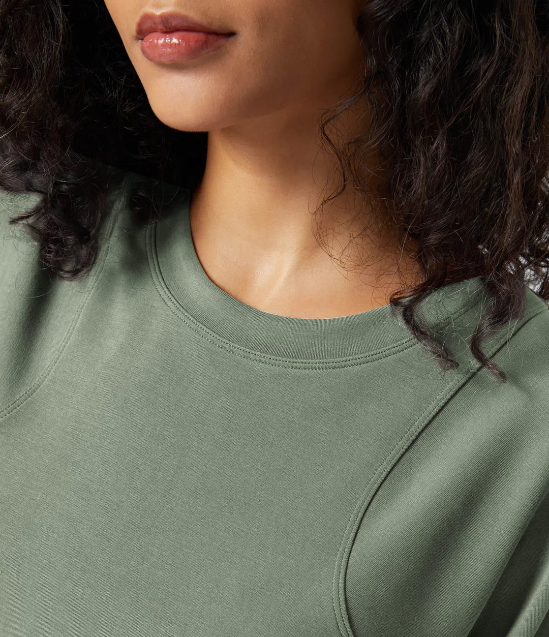 SpacerTek rund hals raglan ärm enfärgad vardaglig sweatshirt