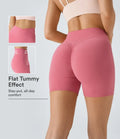 SoftlyZero Plush med hög midja omlott rynklad yogashorts 5''