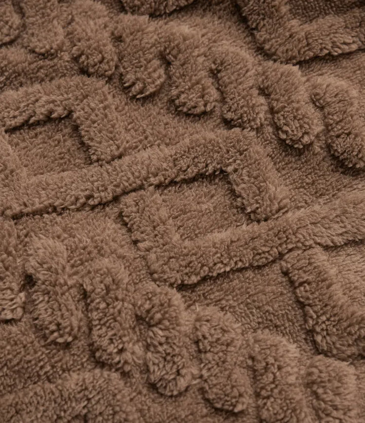 Hög hals dragkedjegylf vardaglig sherpajacka med fickor