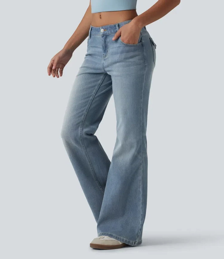 Lyckera Flex låg midja utsvängd vardagsjeans med fickor