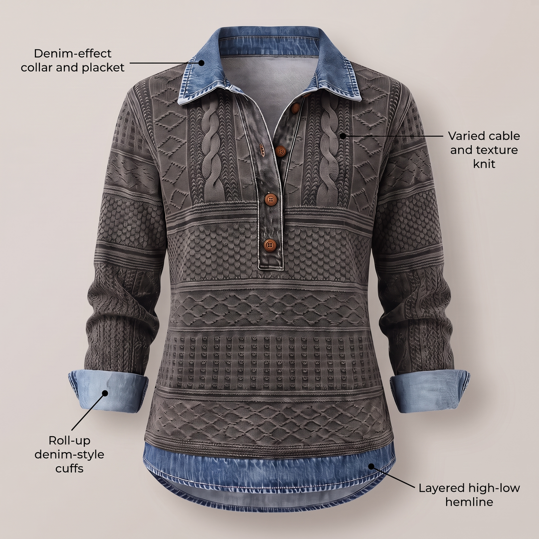 NIVELLE MODERN HALVKNAPP Jumper