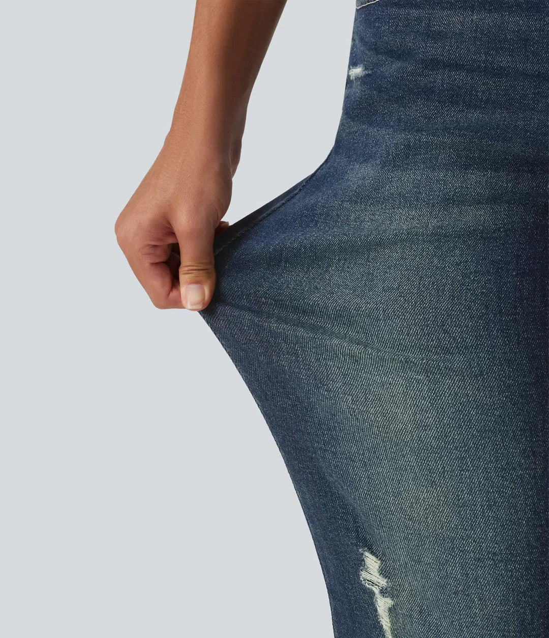 Låg midja bootcut vardaglig bomull jeans med fickor