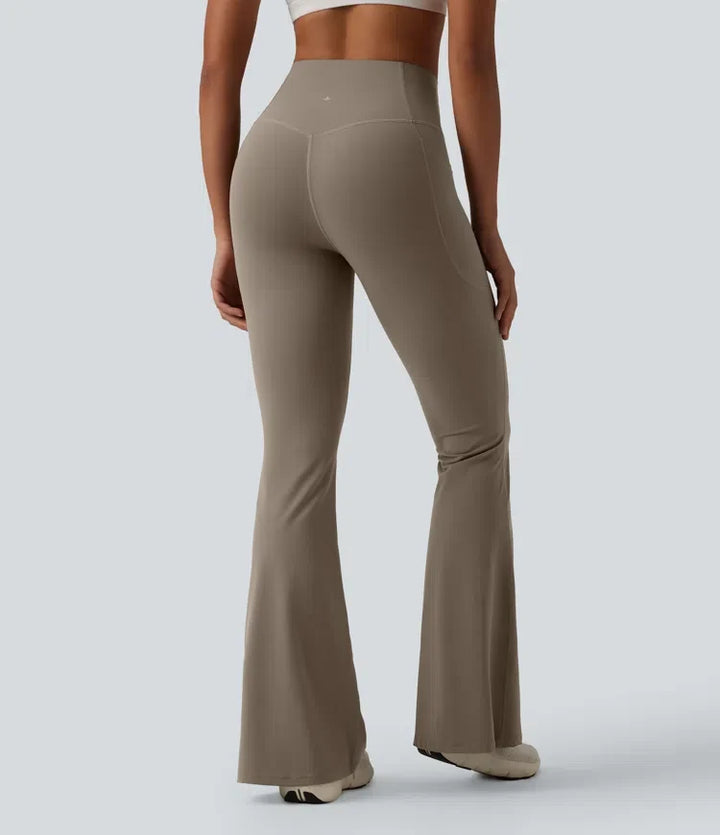 Lyckera UltraSculpt högmidjad magkontroll utsvängd yogaleggings med fickor