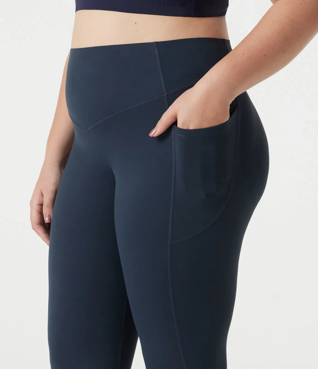 Lyckera UltraSculpt plusstorlek högmidjad scrunch med rumplyft magkontroll formande yoga utsvängd leggings med fickor