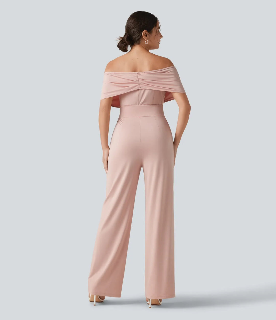 Bara axlar inbyggd BH kortärmad vardaglig jumpsuit med fickor