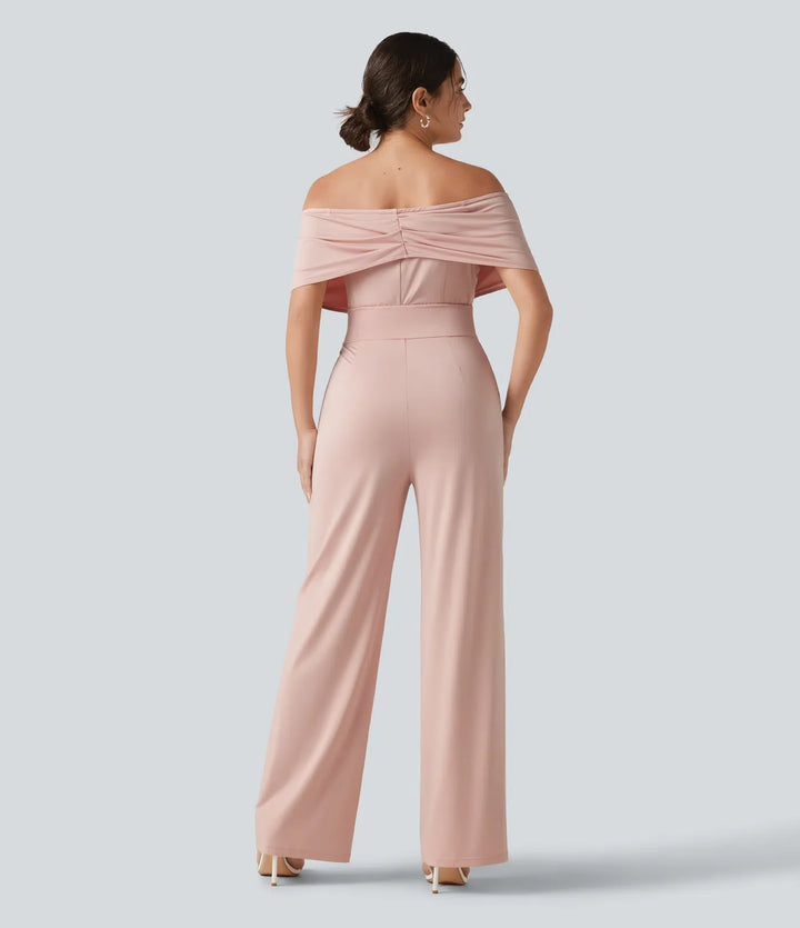 Bara axlar inbyggd BH kortärmad vardaglig jumpsuit med fickor