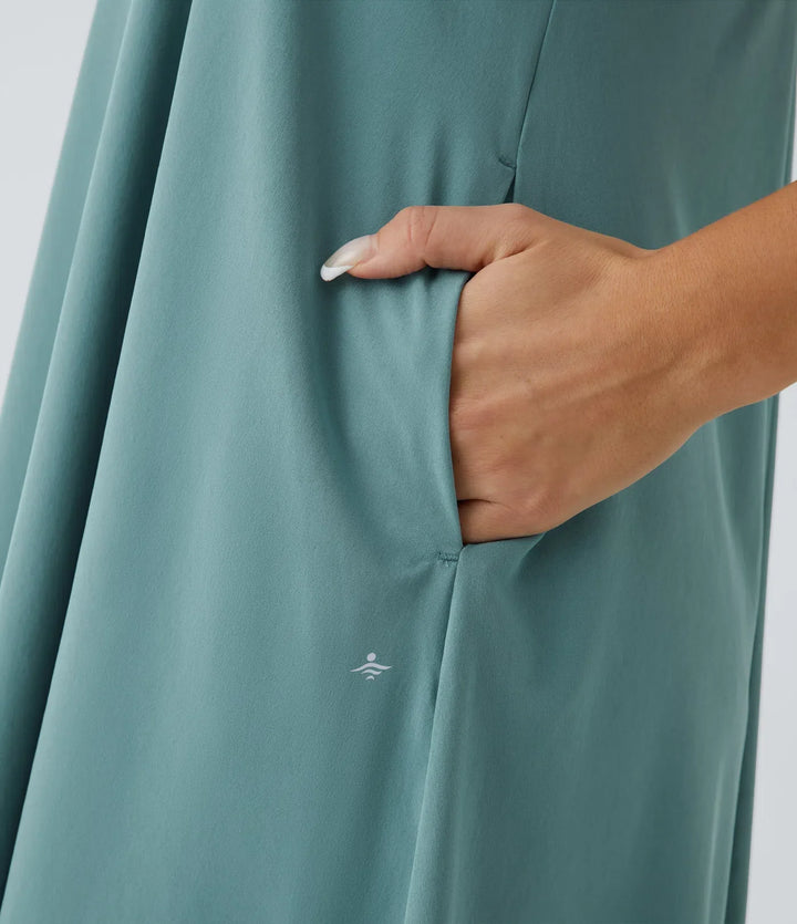 Breezeful RacerPocket hög-låg fallande midi snabbtorkande vardagsklänning