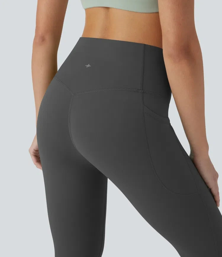 Halara UltraSculpt med hög midja och magkontroll piratbyxor yogaleggings med fickor