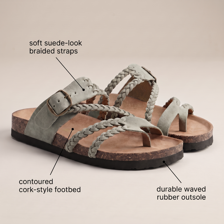 MARLBOROUGH FLÄTADE KORK SANDALER