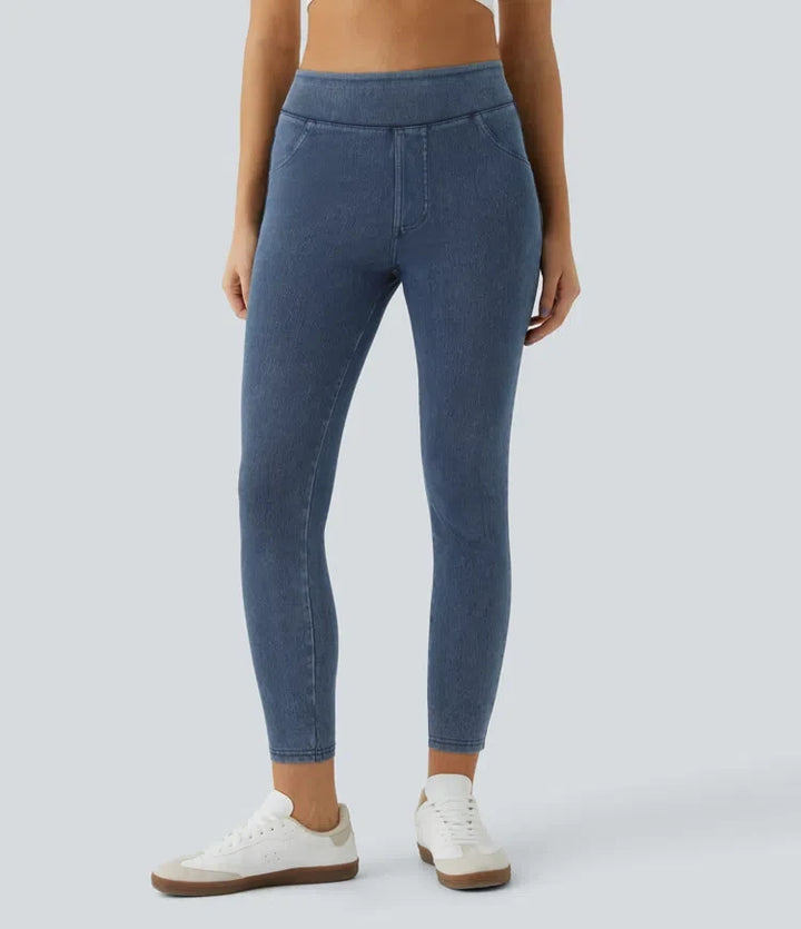Lyckera Flex högmidjad ficka denim vardagsleggings