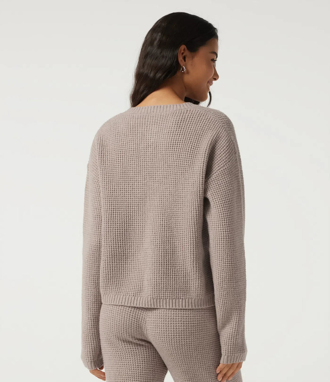 Rund hals långärmad lounge cardigan