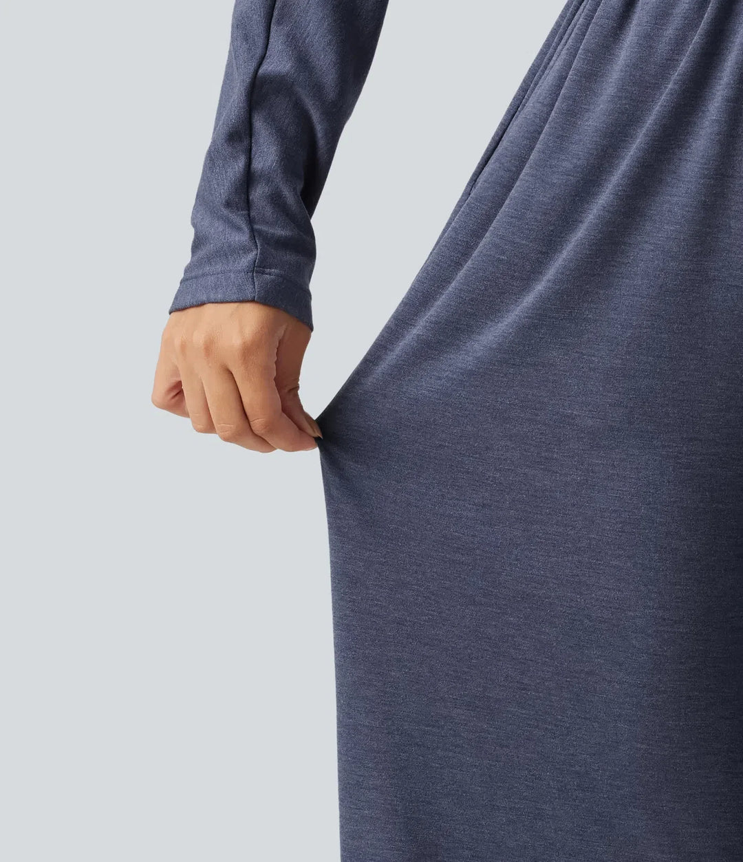 V-ringad långärmad arbetsjumpsuit med fickor