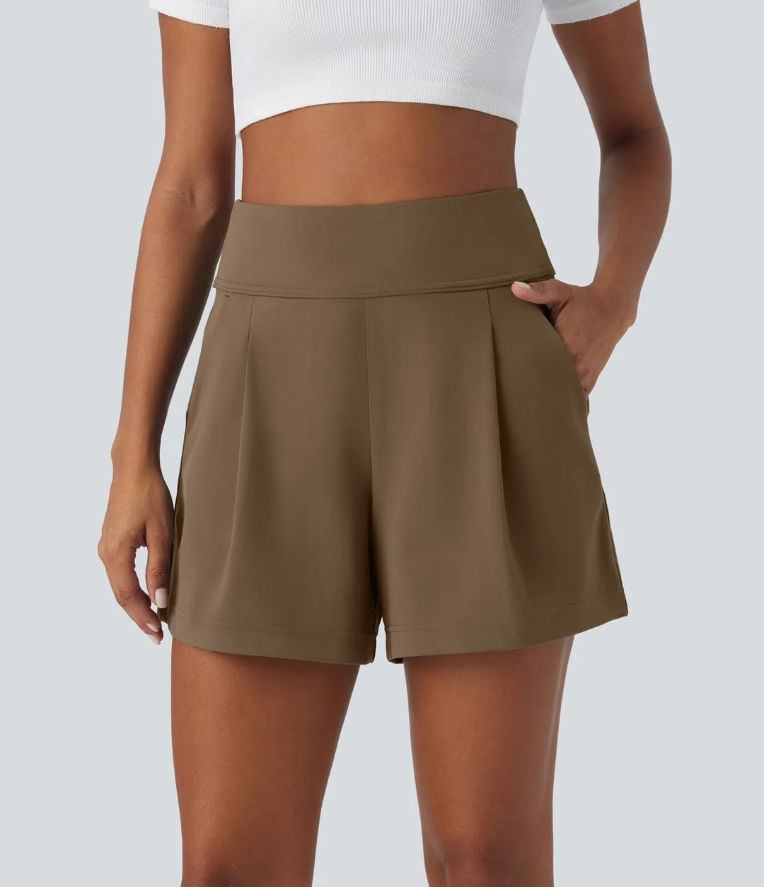 DayStretch med hög midja för arbete baggy shorts 4&