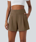 DayStretch med hög midja för arbete baggy shorts 4'' med fickor