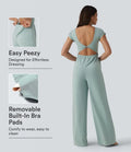 Vriden rygglös inbyggd BH vardaglig jumpsuit med fickor-Easy Peezy