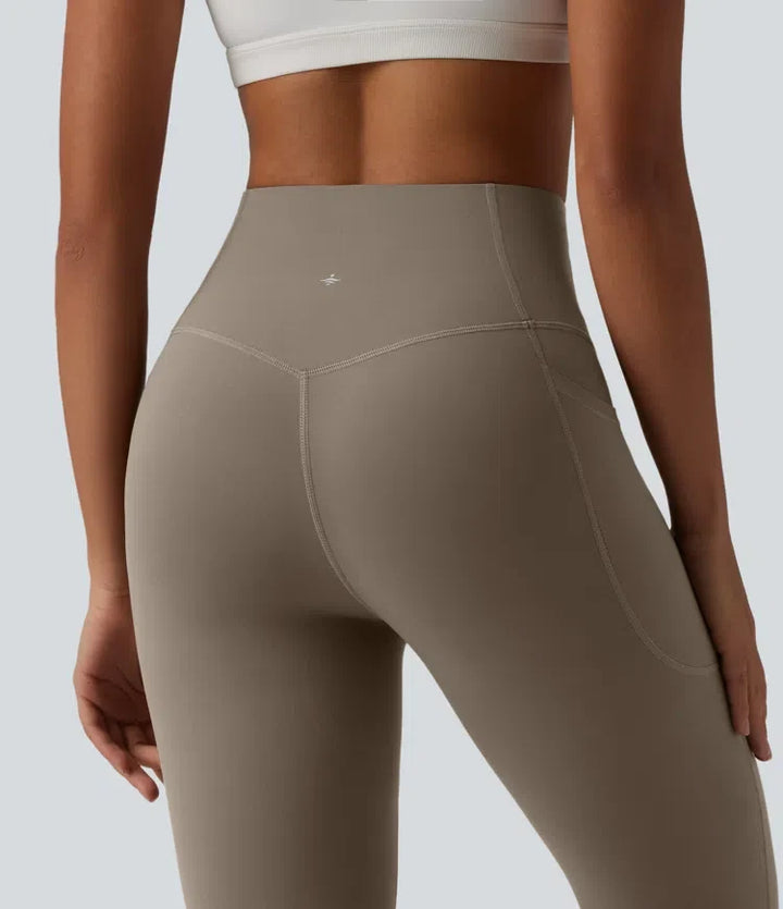 Halara UltraSculpt med hög midja och magkontroll utsvängd yogaleggings med fickor