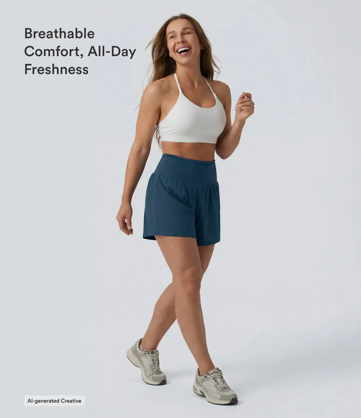 Softlyzero Airy med hög midja och magkontroll 2-i-1 InstantCool yogashorts 5&