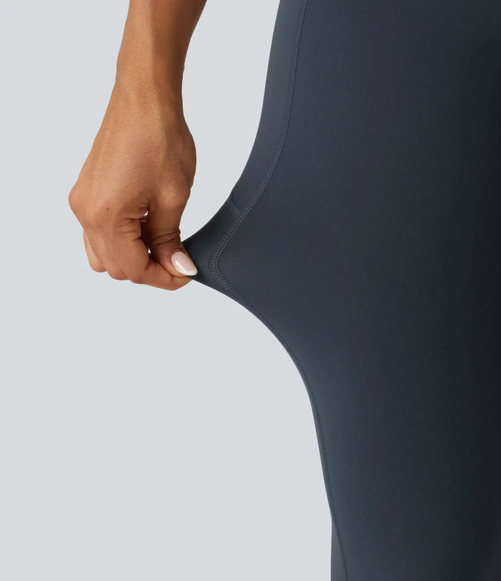 Lyckera UltraSculpt högmidjad crossover magkontroll utsvängd träningsleggings med fickor