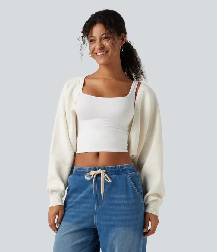 Långärmad öppen front vardaglig cardigan