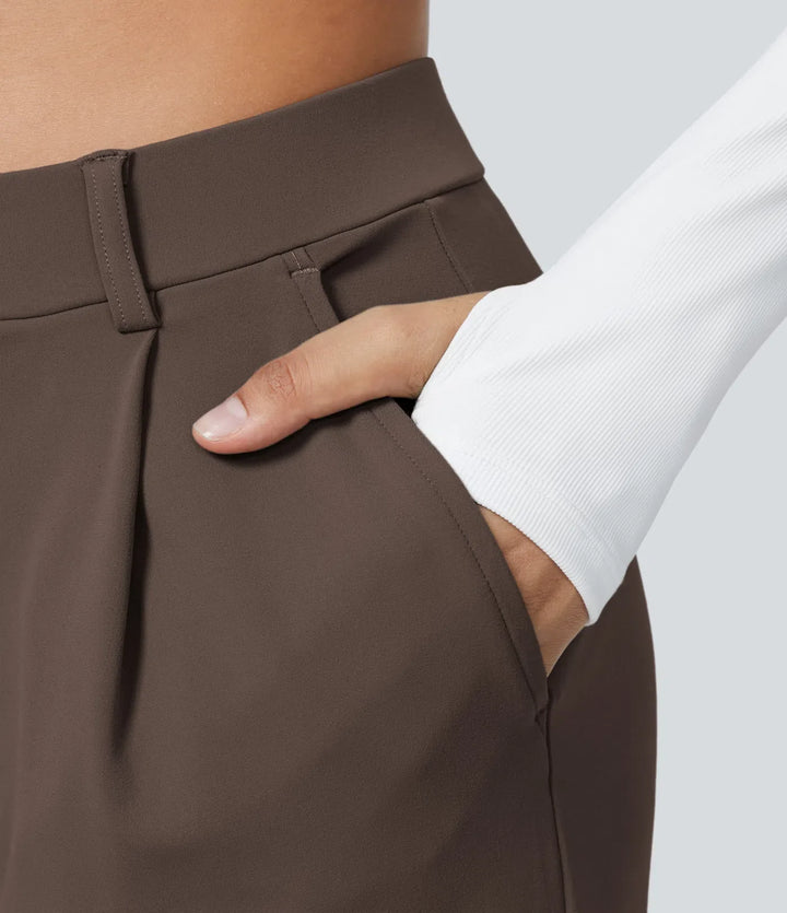 Lyckera Flex DayStretch högmidjad ficka raka ben arbetsbyxor