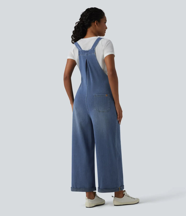 Lyckera Flex vida ben vardaglig denimoverall med fickor