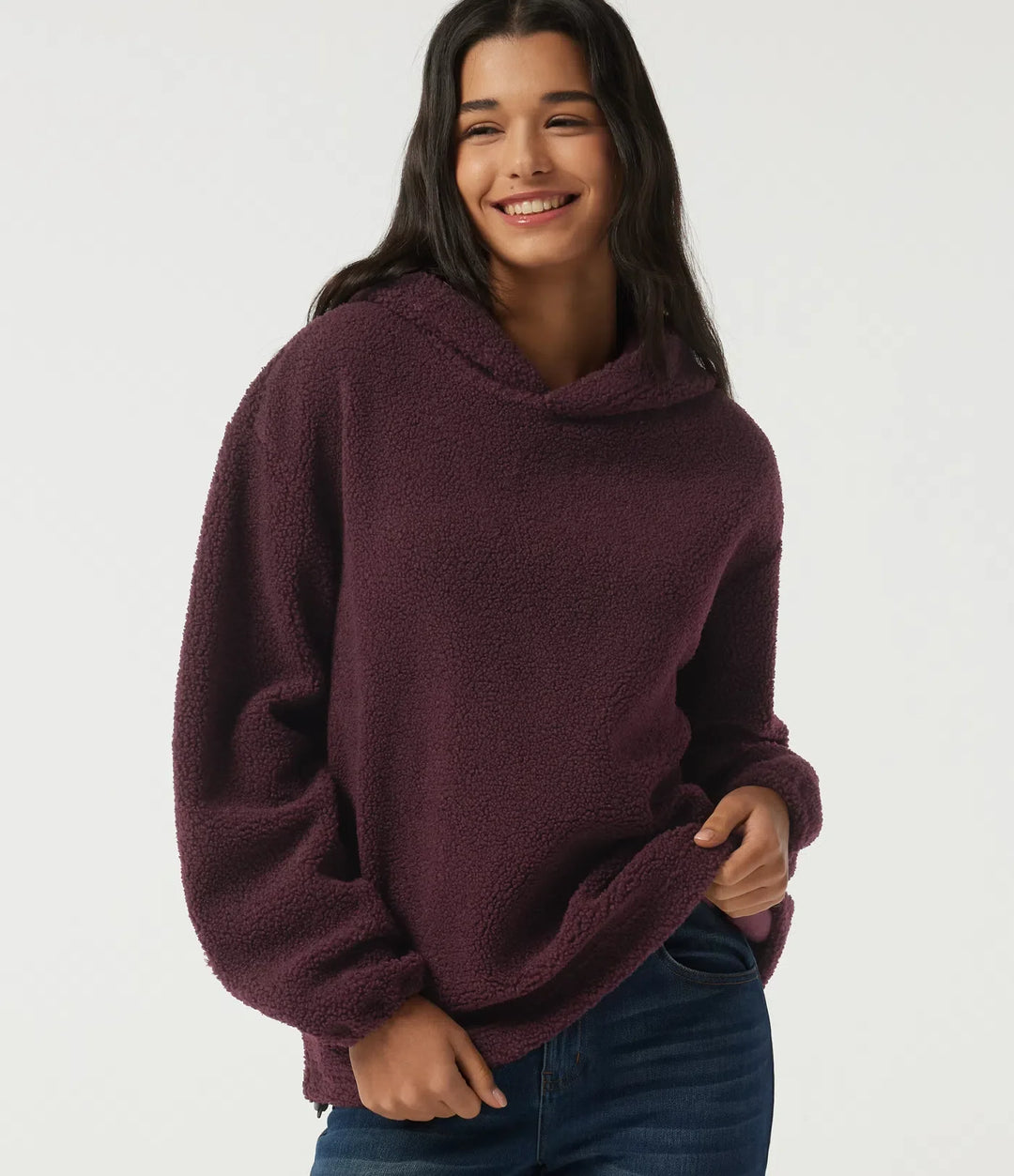 Med huva långärmad fleece vardaglig sweatshirt med fickor
