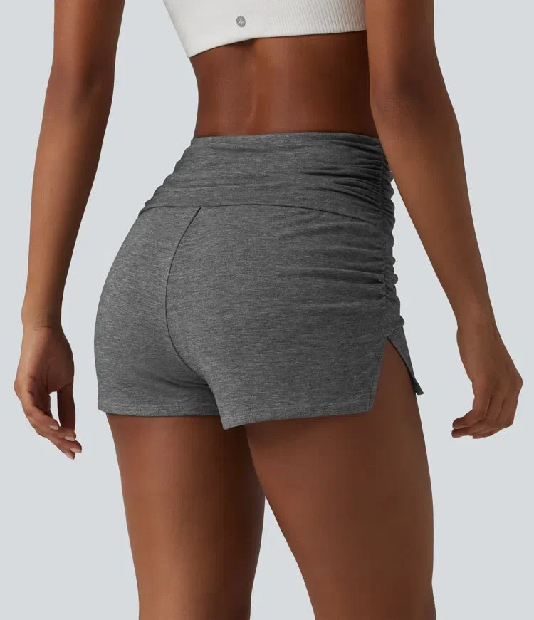 Med hög midja rynklad inbyggd underkläder vardagsshorts 2.5&