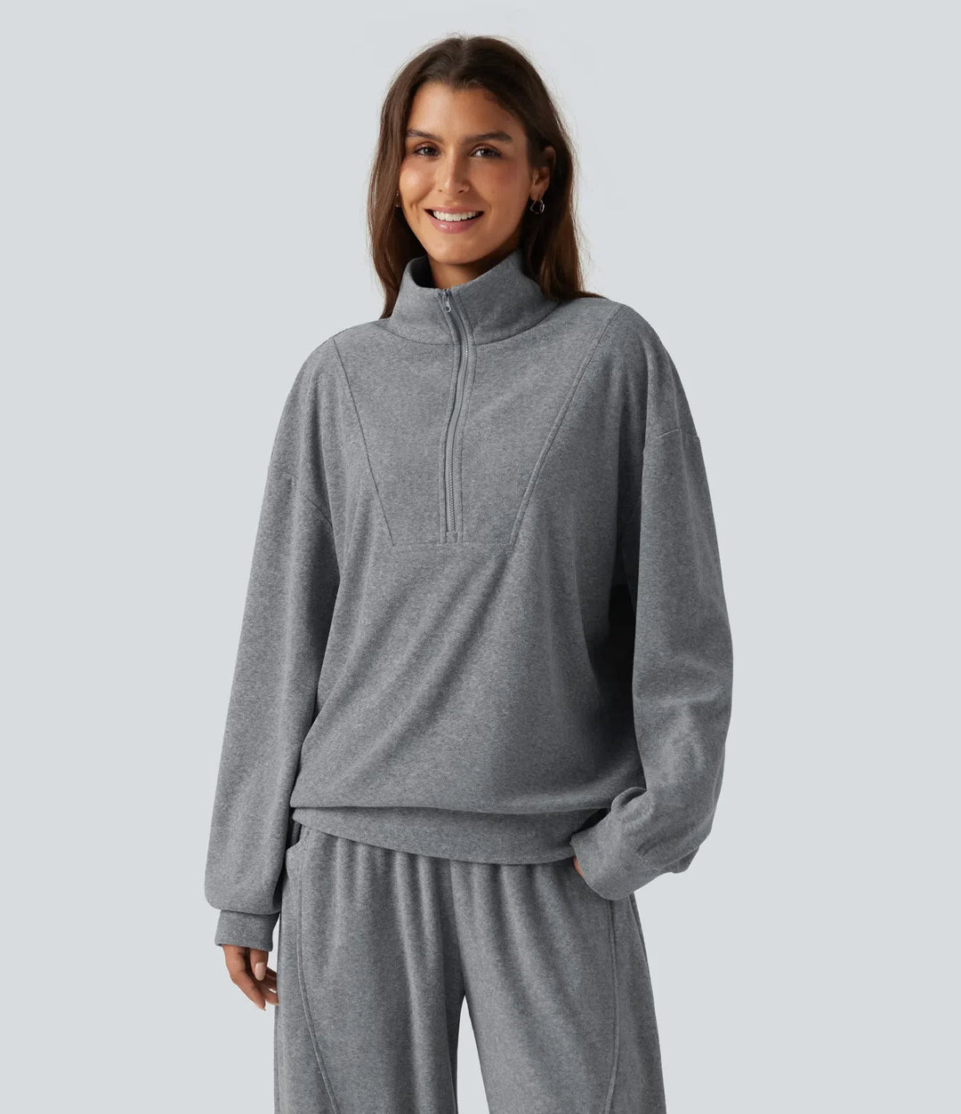 Ståkrage långärmad vardaglig sweatshirt