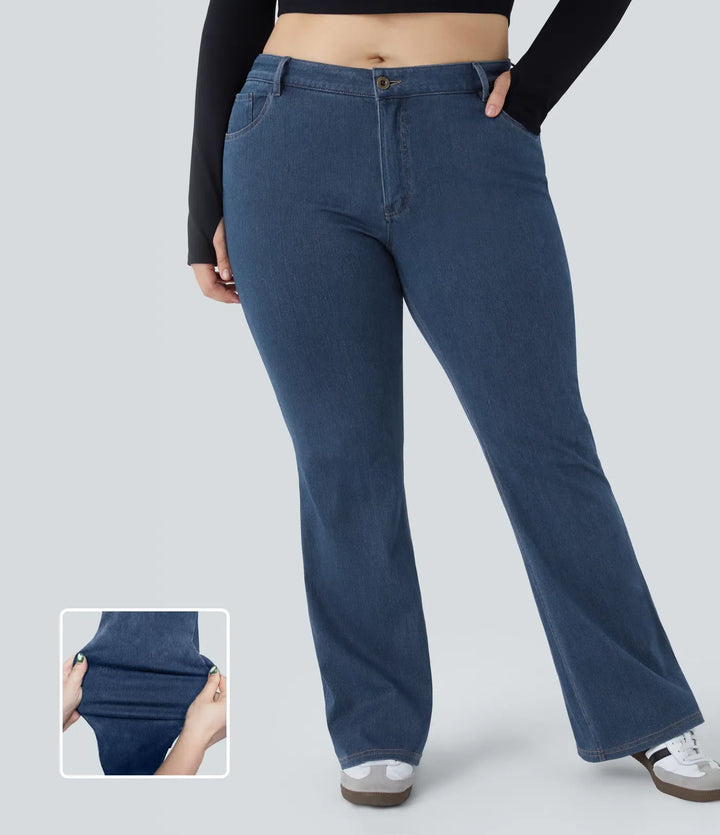 Halara Flex med medelhög midja fickor vardagsjeans i plusstorlek