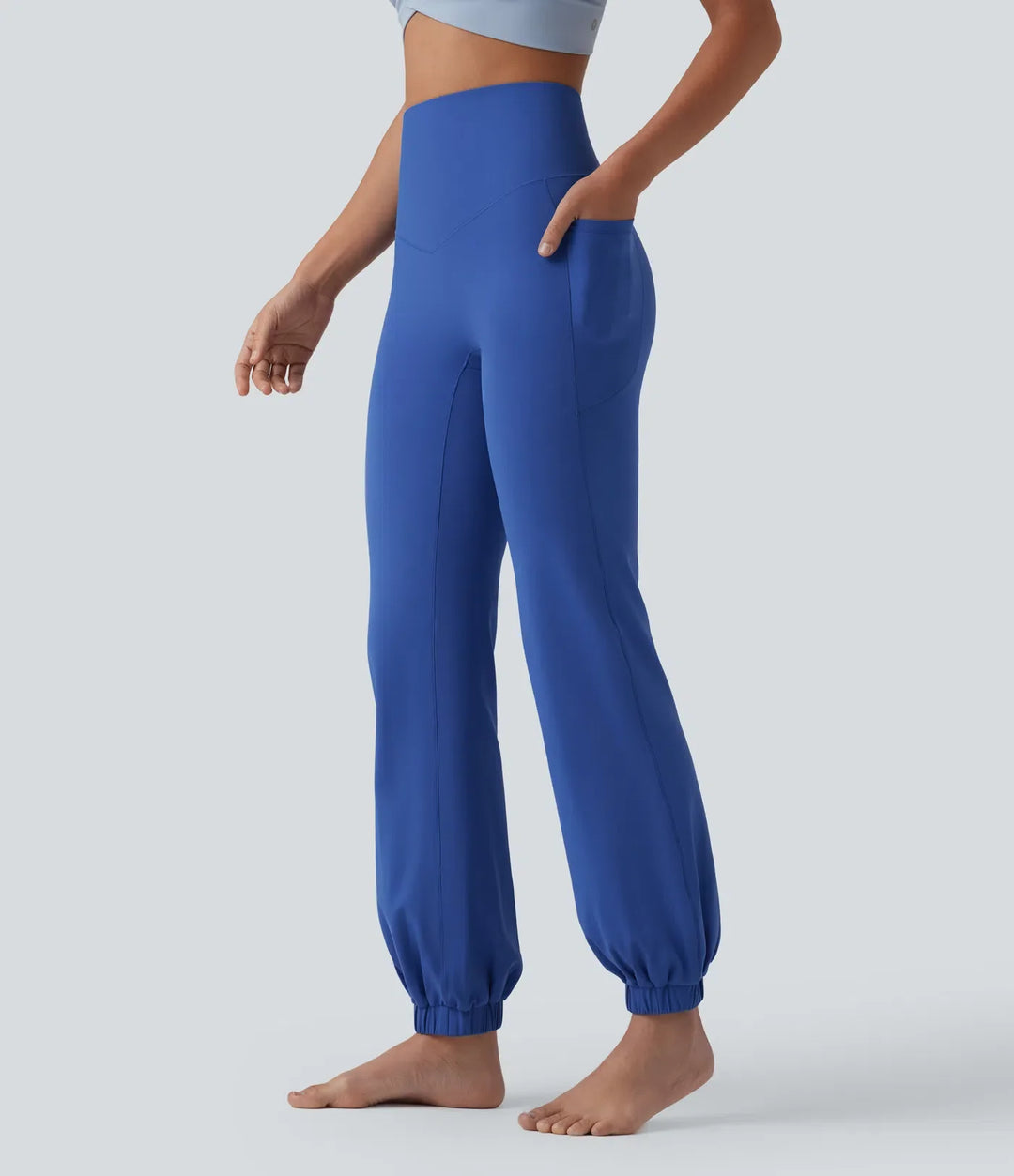 SoftlyZero med hög midja och magkontroll dans ballongmodell joggingbyxor med fickor