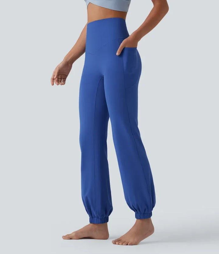 SoftlyZero med hög midja och magkontroll dans ballongmodell joggingbyxor med fickor