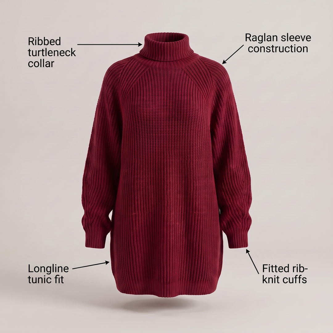 FLORIANA MYSIGT ROLL-NECK-KLÄNNING