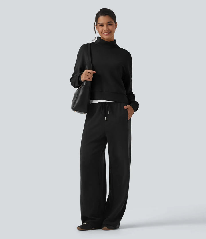 SpacerTek hög hals långärmad arbete sweatshirt