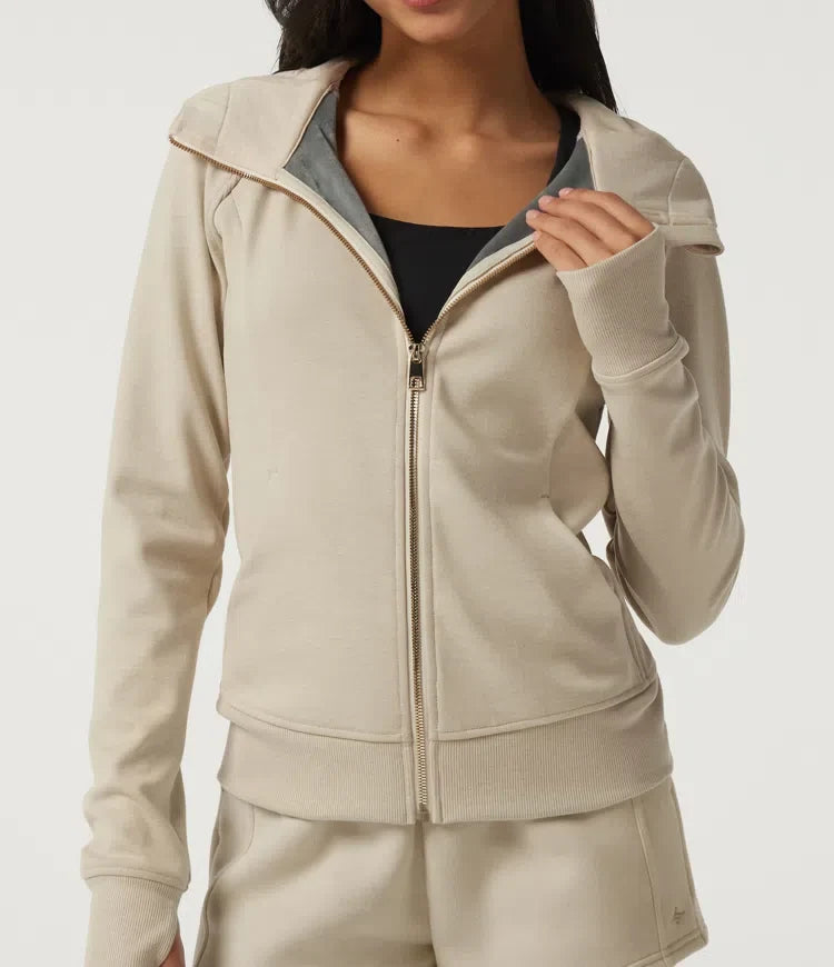 Med huva lång raglanärm fleece träning sweatshirt med fickor och tumhål