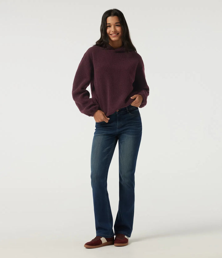 Med huva långärmad fleece vardaglig sweatshirt med fickor